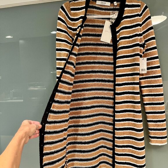 Joie Omer Stripe Long Sleeve Midi Sweater Dress Size M - Picture 8 of 10